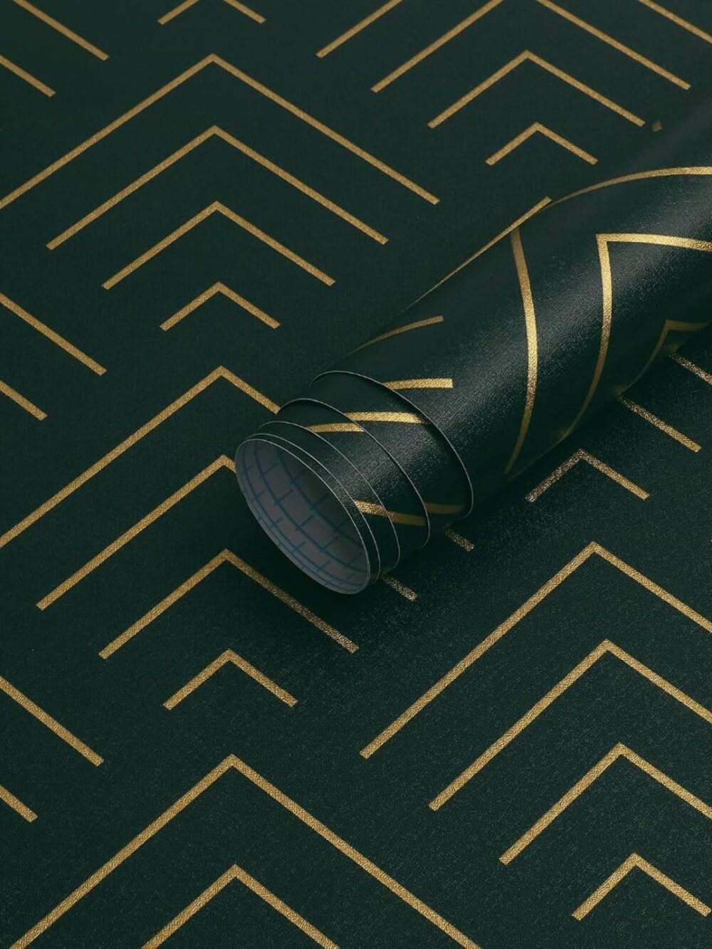 Peel and Stick Wallpaper Dark Green and Gold Wallpaper Geometric Wallpaper Dark